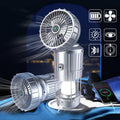 Multifunction Solar Camping Light with Fan, Bluetooth Speaker, Power Bank & Compass