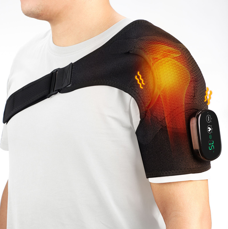 Smart Touchscreen Heated Shoulder Brace — USB-Rechargeable Thermal & Massage Support