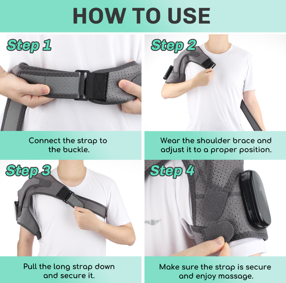 Smart Touchscreen Heated Shoulder Brace — USB-Rechargeable Thermal & Massage Support