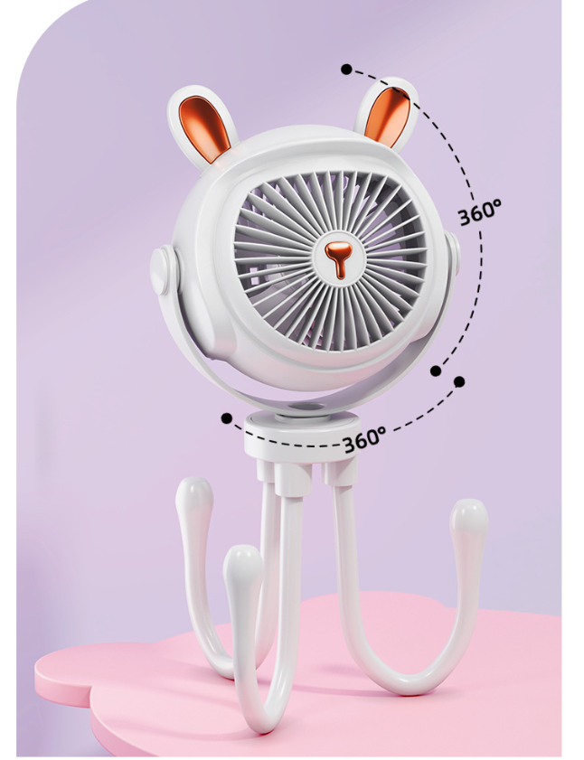 2026 Summer Best-Seller 🔥 Octopus-Style Clip-On Mini Fan (USB-Powered) — Versatile for Strollers, Cars, Outdoors, and More!