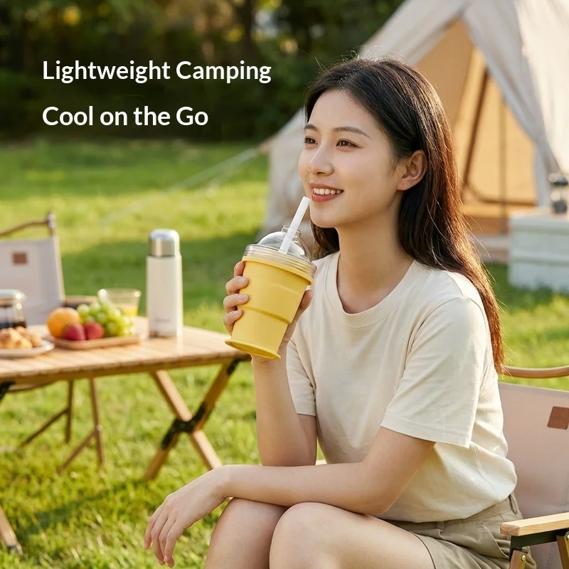New 💥Collapsible Cup: Portable, Leak-Proof, Retractable Coffee & Iced Drink Cup for Outdoors
