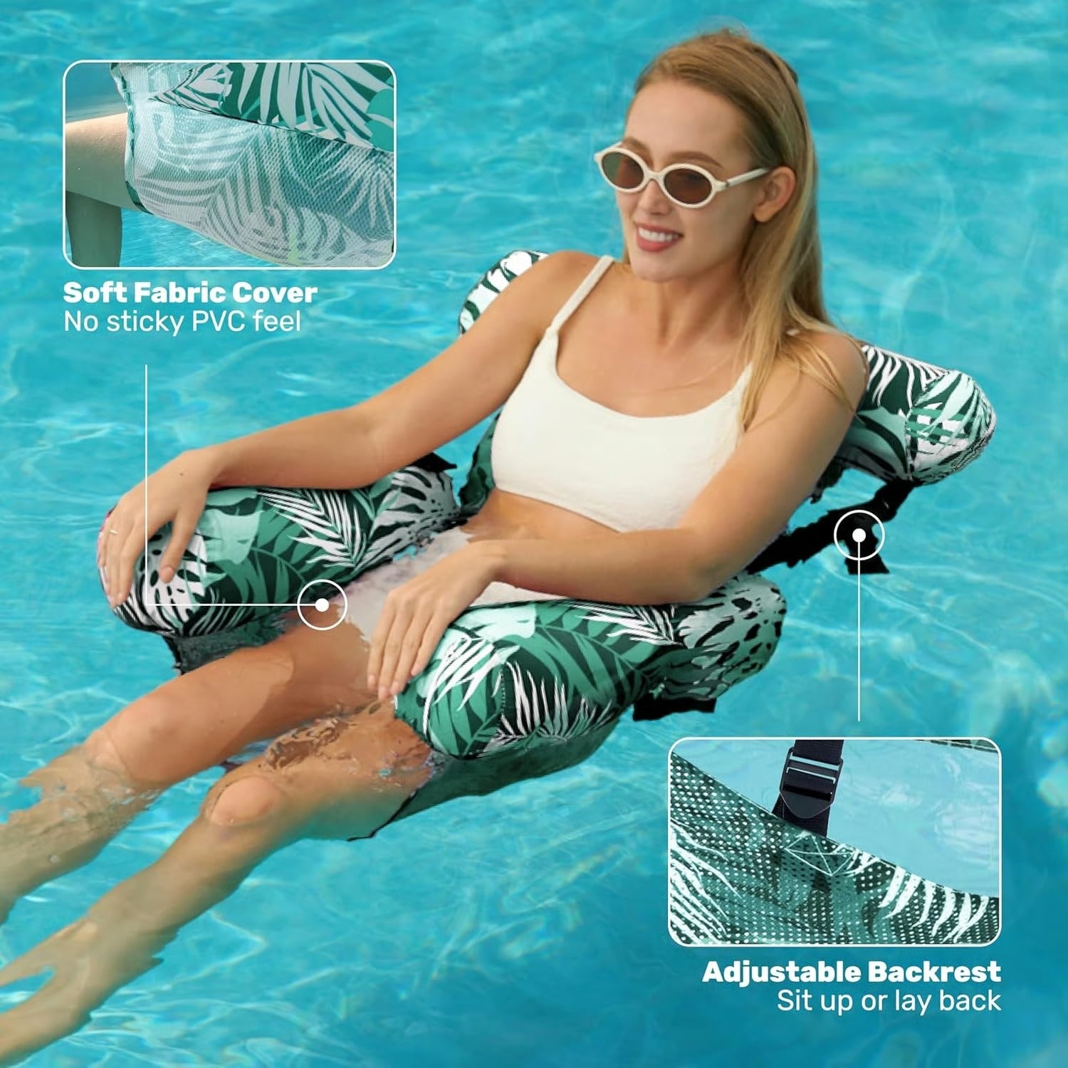 🔥Summer Hot Sale 🏆️ Inflatable Pool Floats Adult,Floating Lounge Chairs